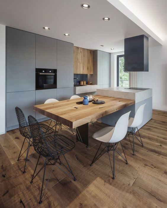Cuisine ouverte avec bois Homedit