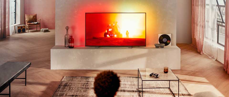 Les lumières ambilight sur le mur arrière de votre téléviseur