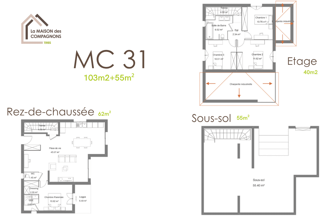 MC31 (2) - maison a etage avec sous sol - maison avec sous sol - maison a etage - constructeur maison - maison biosourcée