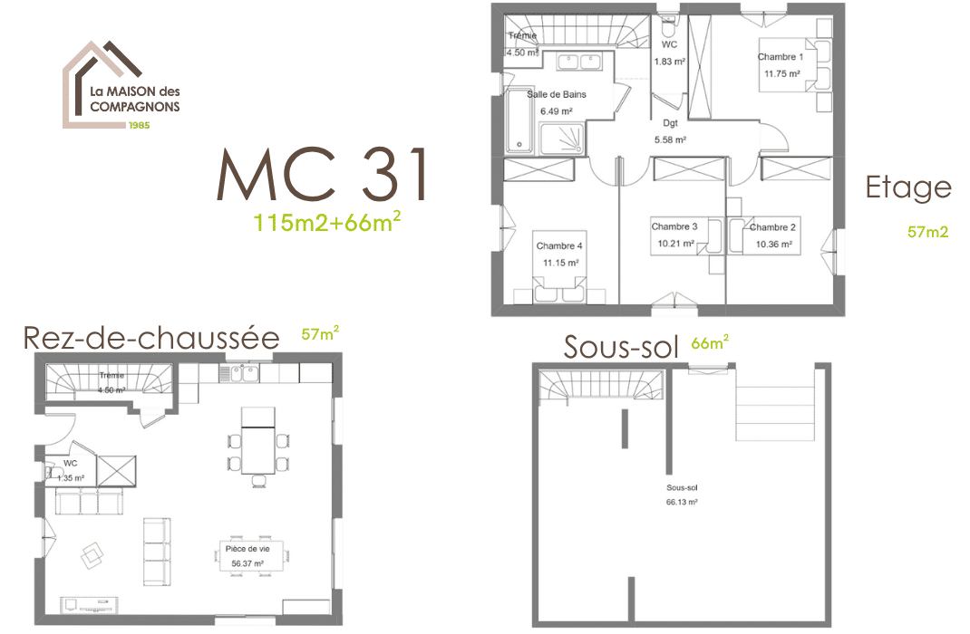 MC31 (3) - maison a etage avec sous sol - maison avec sous sol - maison a etage - constructeur maison - maison biosourcée