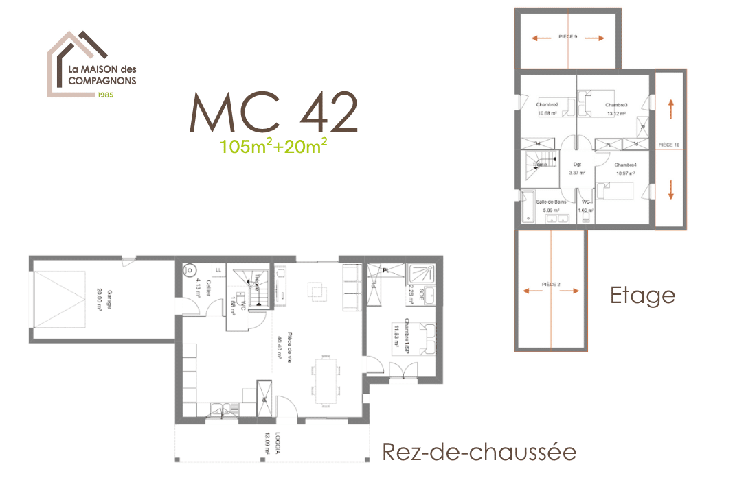 MC42 (3) - Maison à étage et terrasse couverte - modele maison a étage - plan maison sur mesure - constructeur maison - maison clé en main - maison biosourcée - maison passive - construction de maison - maison modulable