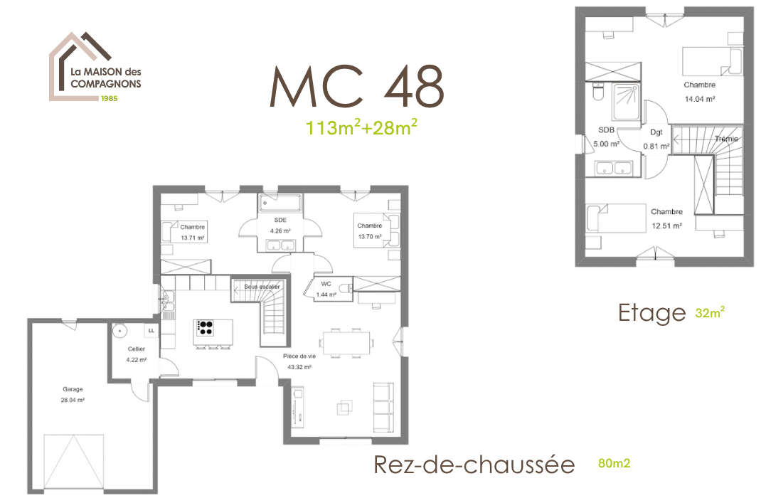 MC48 (3) - Maison à étage avec solarium - maison sur mesure - maison clé en main - construction maison - maison des compagnons - maison biosourcée - maison autonome - maison passive - modèle de maison