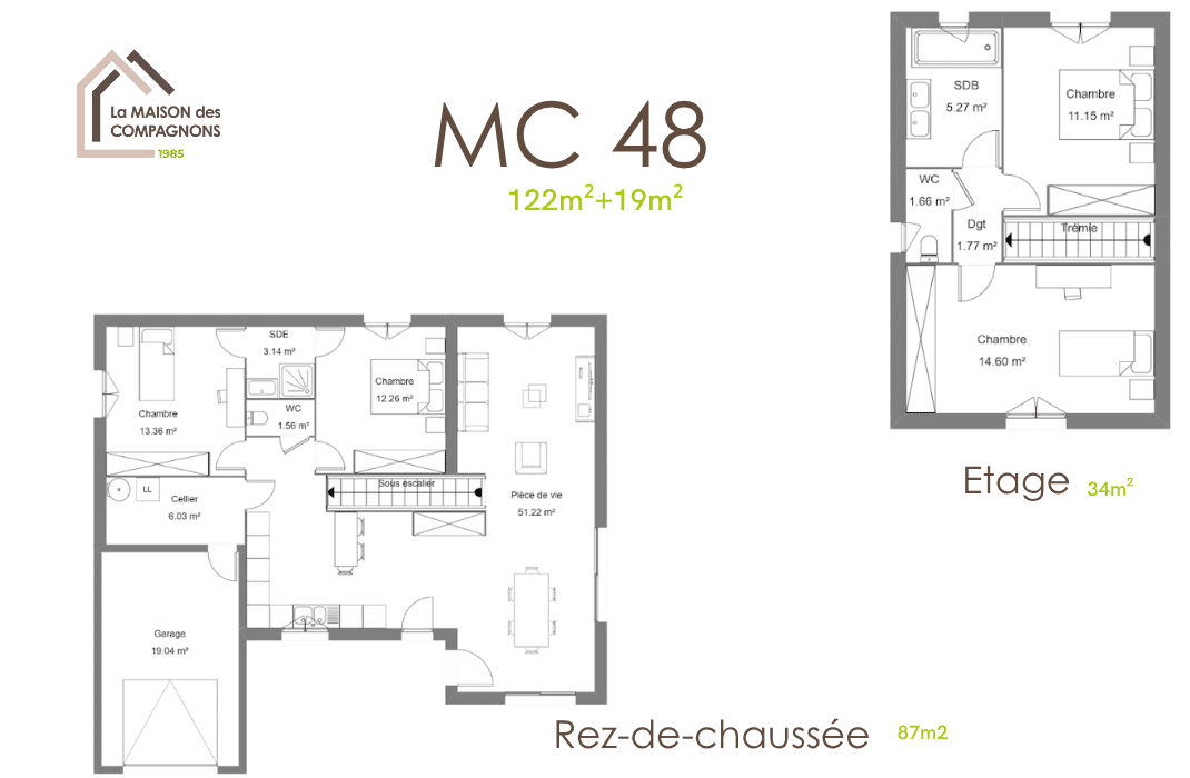 MC48 (4) - Maison à étage avec solarium - maison sur mesure - maison clé en main - construction maison - maison des compagnons - maison biosourcée - maison autonome - maison passive - modèle de maison