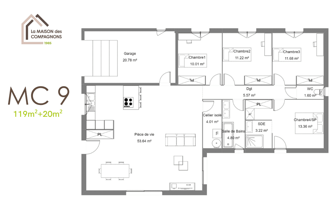 MC9 (5) - maison en l - plan maison - modele maison - maison des compagnons - constructeur rhone alpes - maison biosourcée - plan maison gratuit - maison economie energie