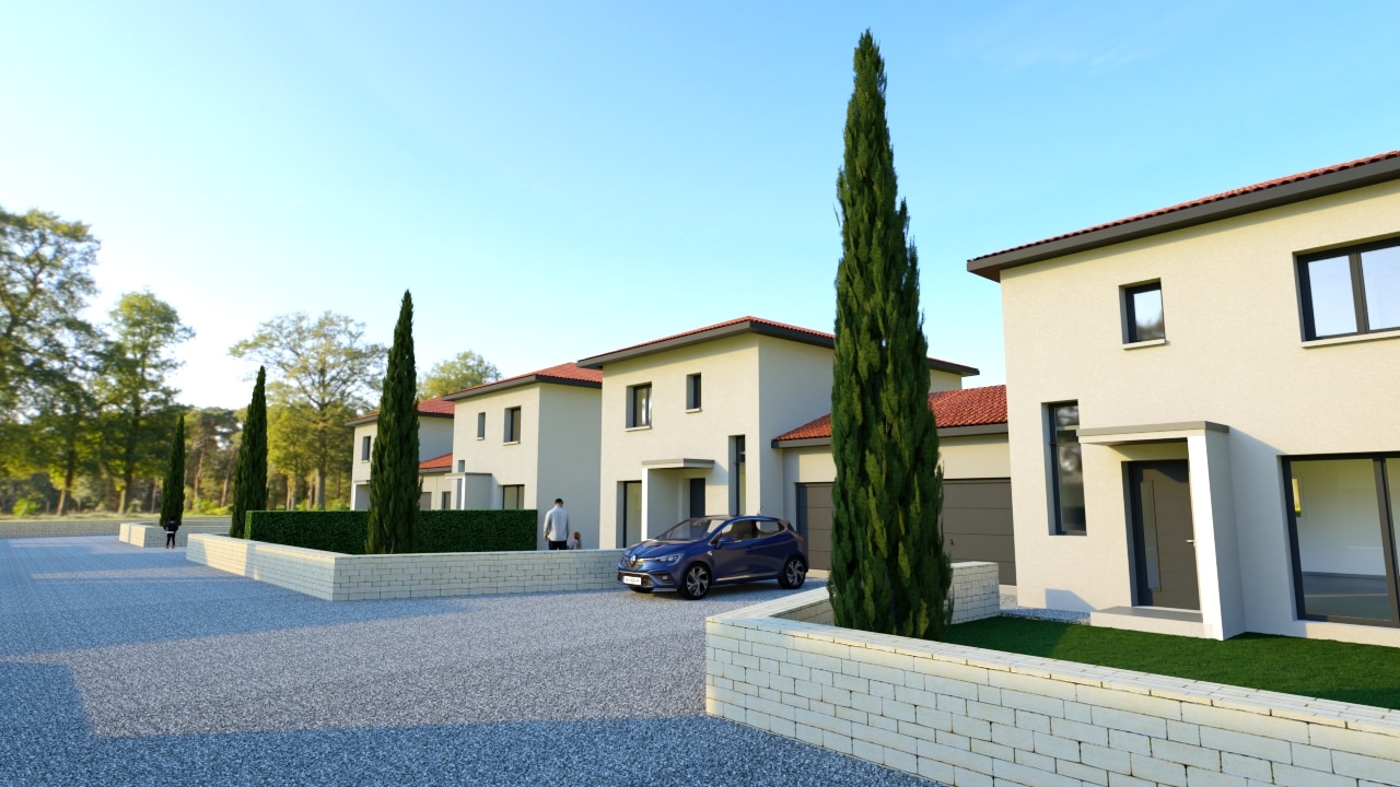 Vue extérieur d'un lotisssement en Isère