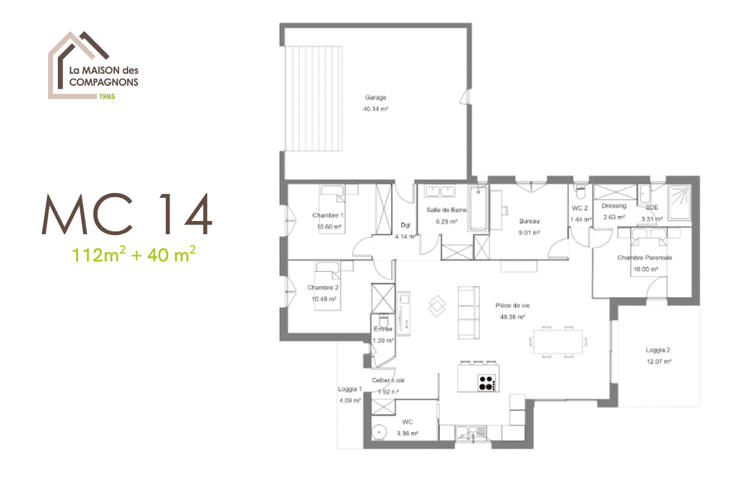 MC14 (3) - modele maison - modele de maison - plan maison - maison biosourcée - constructeur de maison individuelle - construction maison - constructeur maison - plan maison avec garage